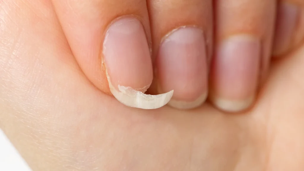 broken nail under acrylic

