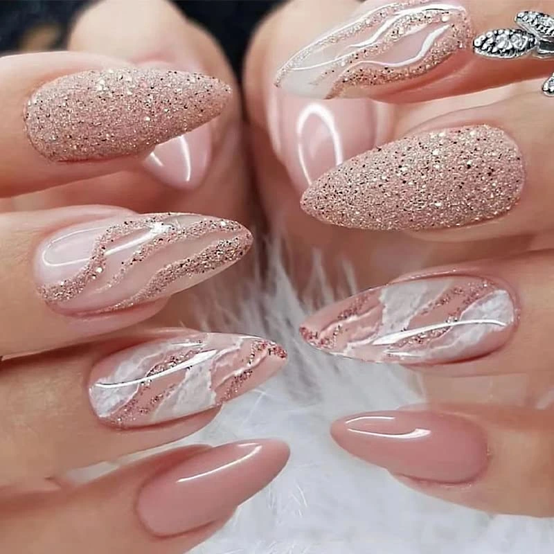 Pink Marble Acrylics