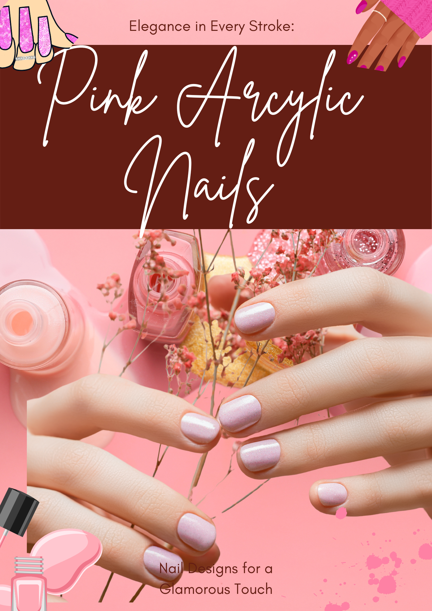 pink arcylic nails