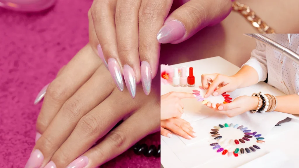 pink acrylics nails