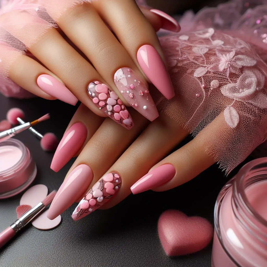 pink nails and Celebrities
