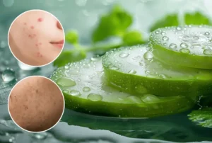 aloe vera slices for removing pimples and dark spots